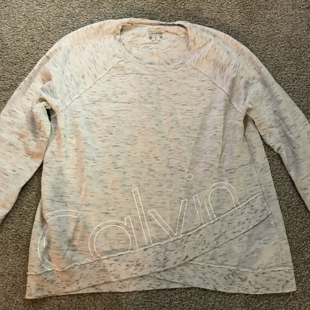 Light gray and white Calvin Klein top